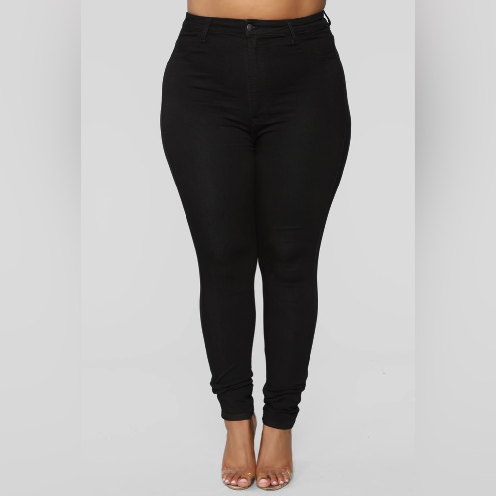 Classic High Waist Skinny Jeans- Black